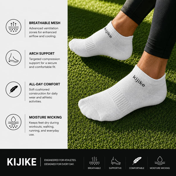 Kijike Bamboo Unisex Ankle Socks. 4 Pairs
